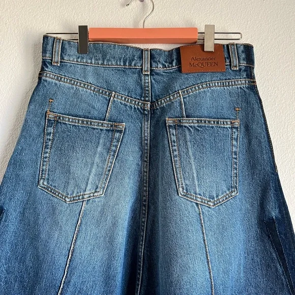 Alexander McQueen Blue Denim Maxi Skirt size 44 EU - Picture 4 of 11